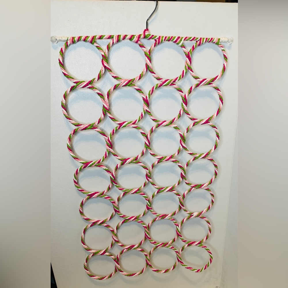 28-Slot Foldable Ring Hanger Organizer for Scarves, Handkerchiefs, Ties, Belts